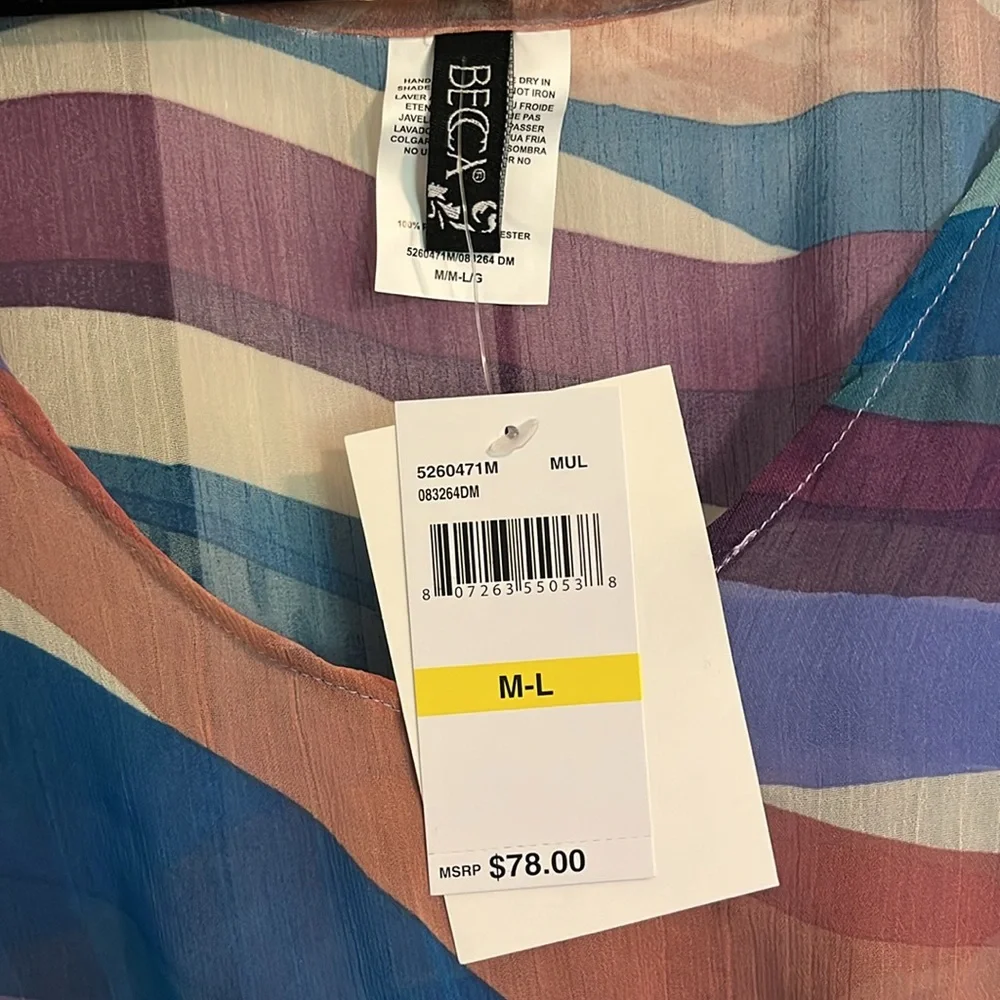 Becca Sound Waves Tunic NWT Size M/L